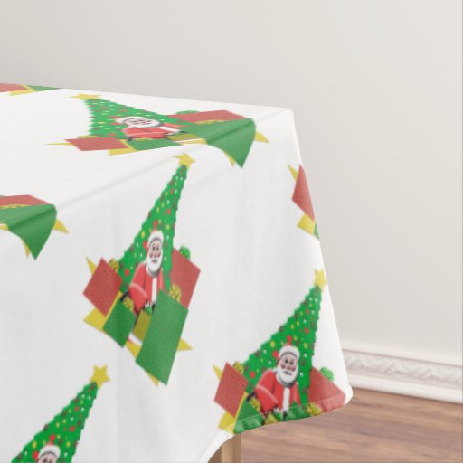 christmas tree holiday santa tablecloth zazzle christmas tree holiday santa tablecloth zazzle