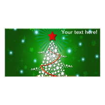 Christmas tree illustration photo card template