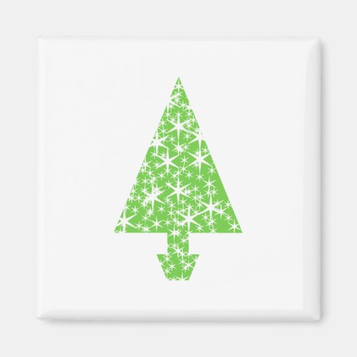 Christmas Tree in Green and White. Fridge Magnets