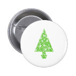 Christmas Tree in Green and White. Pinback Button