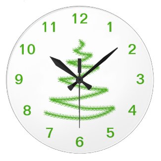 Christmas Tree in Green, Simple and Stylish. Clocks