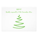 Christmas Tree in Green, Simple and Stylish. Custom Invitations