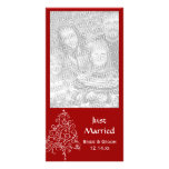 Christmas Tree Just Married Red Photo Card