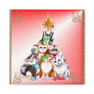 Christmas Tree Kittens  Magnet by MoreCats