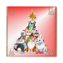 Christmas Tree Kittens  Magnet