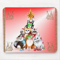 Christmas Tree Kittens  Mousepad