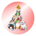 Christmas Tree Kittens Sticker by Lotacats Christmas Tree Kittens Sticker