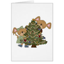christmas tree mice greeting cards