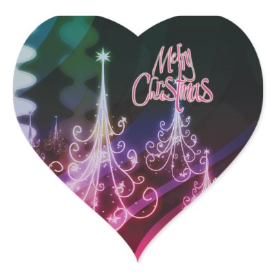 Christmas tree n modern snow heart sticker by globalchristmas