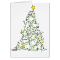 CHRISTMAS TREE OF KITTIES card by Sandra Boynton