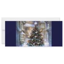 Christmas tree on street rack cards by HolidayHeaven Christmas tree on street rack cards