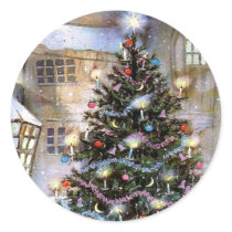 Christmas tree on street stickers by HolidayHeaven Christmas tree on street stickers