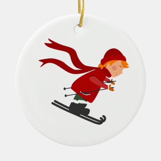 christmas tree ornament child skiing zazzle christmas tree ornament child skiing zazzle