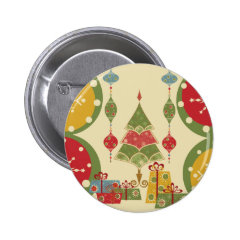 Christmas Tree Ornaments Gifts Presents Holiday Button