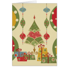 Christmas Tree Ornaments Gifts Presents Holiday Card