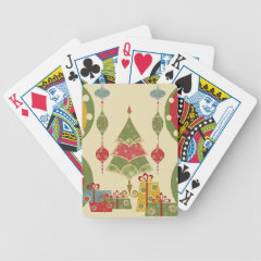 Christmas Tree Ornaments Gifts Presents Holiday Bicycle Playing Cards