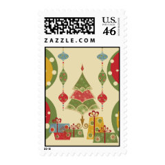 Christmas Tree Ornaments Gifts Presents Holiday Stamp