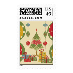 Christmas Tree Ornaments Gifts Presents Holiday Stamp