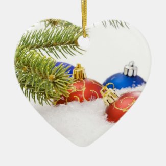 Christmas Tree Ornaments In Snow