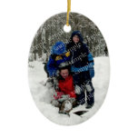 Christmas Tree Oval Photo Template Ornament