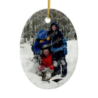 Christmas Tree Oval Photo Template Ornament