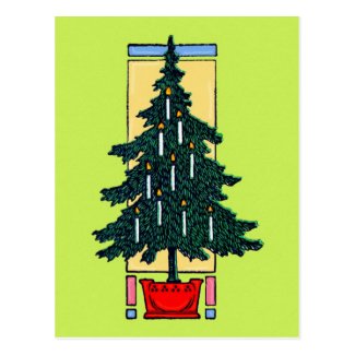 Christmas Tree Painting Postcard