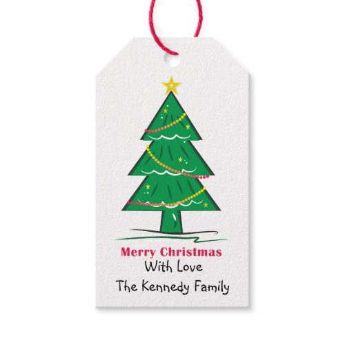 Christmas Tree Personalized Family Christmas Pack Of Gift Tags