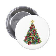 Christmas Tree Pinback Buttons