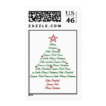 Christmas tree postage stamps