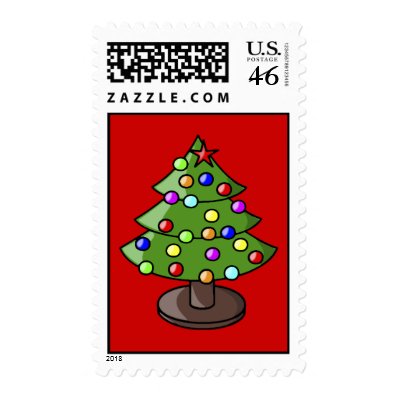 Christmas Tree Postage Stamps