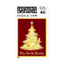 Christmas Tree Postage with Family Name postage