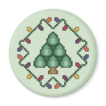 Christmas Tree Quilt Square Cross Stitch Pattern magnets