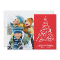 Christmas Tree (Red) Holiday Photo Card invitation