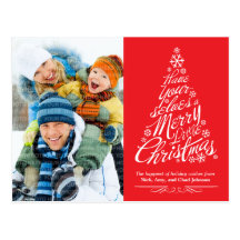 Christmas Tree (Red) Holiday Photo Postcard