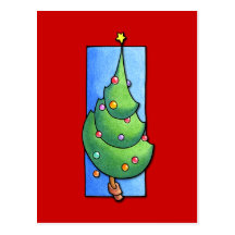 Christmas Tree red Postcard