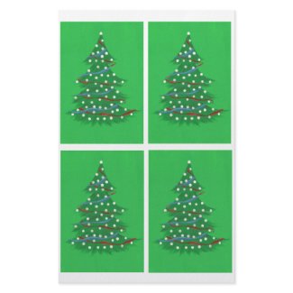 Christmas tree, red white blue scrapbook paper stationery