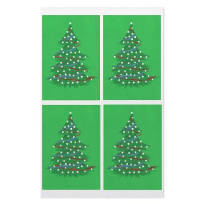 Christmas tree, red white blue scrapbook paper Stationery Paper (10.
