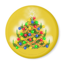 CHRISTMAS TREE Round Magnet by gardensofeve CHRISTMAS TREE Round Magnet