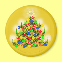 CHRISTMAS TREE Round Magnet by gardensofeve CHRISTMAS TREE Round Magnet