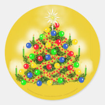 CHRISTMAS TREE Round Stickers