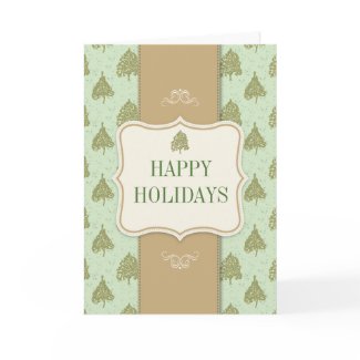 Christmas Tree Sage Green Holiday Card