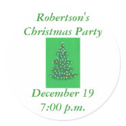 Christmas tree, save the date party stickers sticker