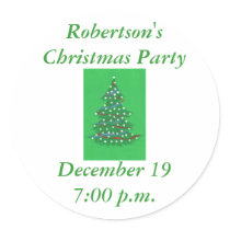 Christmas tree, save the date party stickers by Cherylsart Christmas tree, save the date party stickers