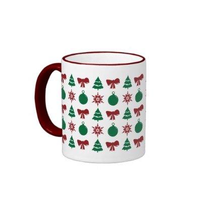 Christmas Tree Snow Bulb Bow Holiday Mug by mariannegilliand