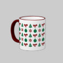 Christmas Tree Snow Bulb Bow Holiday Mug