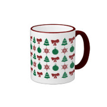 Christmas Tree Snow Bulb Bow Holiday Mug