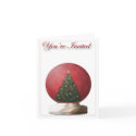 Christmas Tree Snow Globe Invitation cards