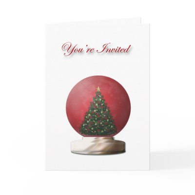 Christmas Tree Snow Globe Invitation Card by Firecrackinmama