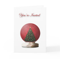 Christmas Tree Snow Globe Invitation cards by Firecrackinmama Christmas Tree Snow Globe Invitation cards