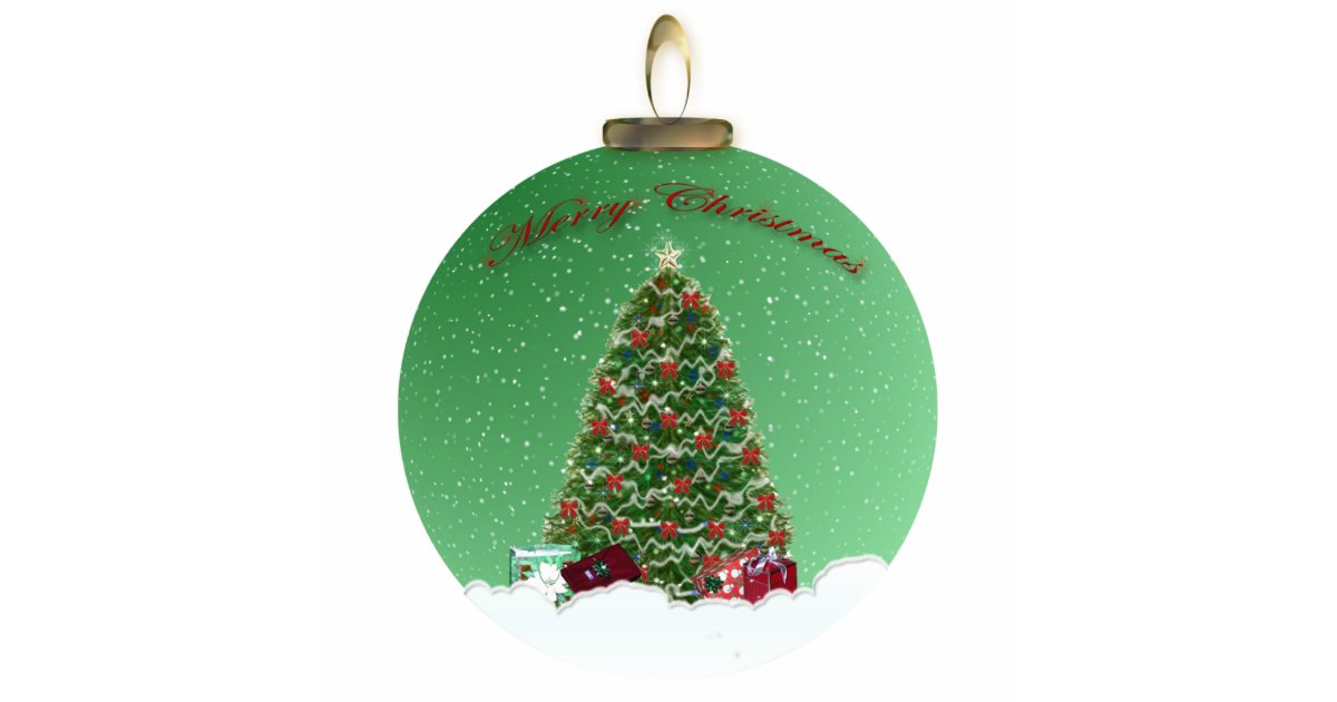 Christmas Tree Snow Globe Ornament Zazzle